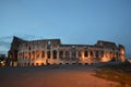 ROME, ITALY, MAY 30, 2014: People are gathering on a hill next to colloseum in order to take night pictures.