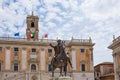 ROME, ITALY - MAY 3, 2019:  Piazza del Campidoglio on the top of Capitoline Hill with statue of Marcus Aurelius Royalty Free Stock Photo