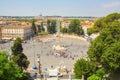 Rome, Italy - May 30, 2018: Piazza del Popolo People`s Square Square in Rome, Italy. Roman architecture and attractions. Royalty Free Stock Photo