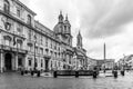 ROME, ITALY - MAY 05, 2019: Piazza Navona square. Fontana del Moro, Four Rivers Fountain, Italian Fontana dei Quattro