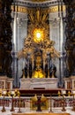 Presbytery and apse of St. Peter`s Basilica, San Pietro of Vatican city in Rome in Italy Royalty Free Stock Photo