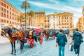 ROME, ITALY - MAY 10, 2017 :  Spanish Steps SquarePiazza della Trinita dei Monti near Spanish Steps Scalinata di Trinita dei Royalty Free Stock Photo