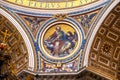 St. John Evangelist mosaic beneath main dome and over presbytery of St. Peter`s Basilica of Vatican city in Rome in Italy Royalty Free Stock Photo
