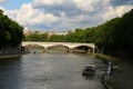 Rome Italy. May 17, 2016. Tiber river running through the city of Rome. View of one of its beautiful points