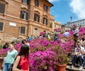 Tourists visiting the Spanish Steps at the Piazza di Spagna in Rome, Italy Royalty Free Stock Photo