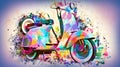 Vintage colorful Scooter Royalty Free Stock Photo