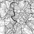 Rome, Italy, Monochrome Map Artprint Royalty Free Stock Photo