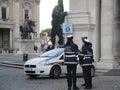 Rome, Italy, municipal city policemen on Capitol hill Royalty Free Stock Photo