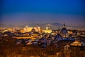 Night cityscape with various landmarks in Rome Italy Royalty Free Stock Photo