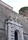 Rome, Italy - 27 Nov, 2022: The old entrance of the Vatican Museum (now the exit) with de Medici family coat of arms