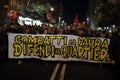 Rome, Italy - November 14, 2019: The anti-fascist demonstration in the Centocelle district where residents took to the streets