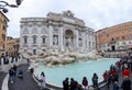 Rome italy - november8,2016 : large number of tourist attracion to trevi fountain one of most popular traveling destination in Royalty Free Stock Photo