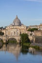 Aelian Bridge Ponte Sant`Angelo across the the river Tiber, Rome, Italy Royalty Free Stock Photo