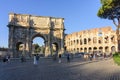 Rome, Italy - October 2022: Arch of Constantine Arco di Constantino near Colosseum Coliseum Royalty Free Stock Photo