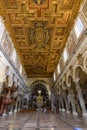 Rome, Italy - 05 October 2022: Basilica of St. Mary of Altar of Heaven on Capitoline hill interiors Royalty Free Stock Photo