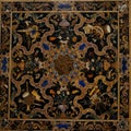 Beautiful mosaic pietra dura made of stones in the Jewish museum