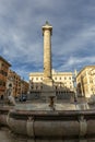 Column of Marcus Aurelius in Colonna square (Piazza Colonna), Rome, Italy Royalty Free Stock Photo