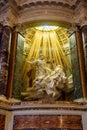 Rome, Italy - October 2022: Ecstasy of Saint Teresa sculpture by Bernini in Santa Maria della Vittoria church