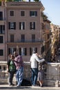 Rome, Italy, October 9, 2011: Group of students on a guided tour