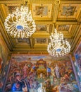 ROME, ITALY- OCTOBER 10, 2017: The Hall of Captains Ornate Ceil Royalty Free Stock Photo