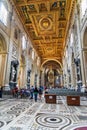 Interior of Basilica di San Giovanni in Laterano in Rome. Italy Royalty Free Stock Photo