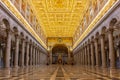 Rome, Italy - October 2022: Interiors of Basilica of Saint Paul outside the Walls Royalty Free Stock Photo