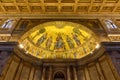 Rome, Italy - 07 October 2022: Interiors of Basilica of Saint Paul outside the Walls Royalty Free Stock Photo