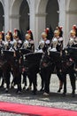 Italian national guard of honor during a welcome ceremony at the Quirinale Palace