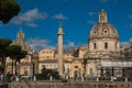 ROME, ITALY - OCTOBER 1, 2022: Rome landmarks, Italy. View of Church of Santa Maria di Loreto against the blue sky Royalty Free Stock Photo