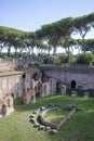 Palatine Hill, view of the ruins of several important ancient buildings, Hippodrome of Domitian, Rome, Italy