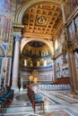 Papal cathedra inside of Basilica di San Giovanni in Laterano in Rome. Italy Royalty Free Stock Photo