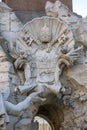 17th century Fountain of the Four Rivers located in Piazza Navona, Rome, Italy