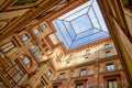 Skylight Window and Colourful Facade at Galleria Sciarra in Rome, Italy