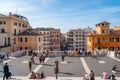Rome, Italy - 28 October, 2019: Spanish Steps and Square of Spain, Piazza di Spagna