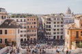 Rome, Italy - 28 October, 2019: Spanish Steps and Square of Spain, Piazza di Spagna