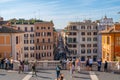 Rome, Italy - 28 October, 2019: Spanish Steps and Square of Spain, Piazza di Spagna