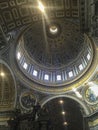 Dome of St Peter`s Basilica, Rome, Italy. The highest viewpoint up 564 steps beneath the dome basilica papale di san pietro in