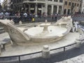 Piazza di Spagna and the Spanish stairs under construction Royalty Free Stock Photo