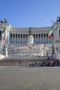 Tourists in front of Victor Emmanuel II Monument on Venetian Square, Rome, Italy Royalty Free Stock Photo