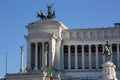 Victor Emmanuel II Monument on Venetian Square and Quadriga of Unity at the top of Propylaea, Rome, Italy