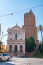 Rome, Italy - 27 October, 2019: View to the Military Ordinariate and to the medieval tower of Militia