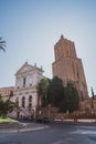 Rome, Italy - 27 October, 2019: View to the Military Ordinariate and to the medieval tower of Militia