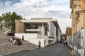 Outside of Ara Pacis Augustae, museum in Rome, Italy Royalty Free Stock Photo