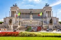 Rome, Italy - October 2022: Vittorio Emmanuel II statue and Vittoriano monument on Venice square in Rome Royalty Free Stock Photo