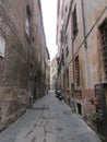 Rome, Italy, the old city, narrow medieval streets.