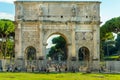 ROME, ITALY .Arch of Constantine in sunny day with lots of tousists, Rome, Italy