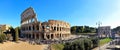 Rome, Italy panorama over the Coliseum and Arch of Constantine