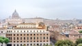 Rome, Italy, Panorama of Rome and view at St. Peter's Basilica, Vatican, view from Angel Castle, Castel Sant'Angelo Royalty Free Stock Photo