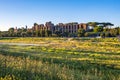 Rome, Italy - Panoramic view of the ancient roman arena Circus Maximus - Circo Massimo - with the Palatine Hill in the background