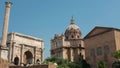 Rome, Italy - panoramic view of Roman Forum ruins. Ancient Rome government plaza. Roman Empire political center. Famous landmark. Royalty Free Stock Photo